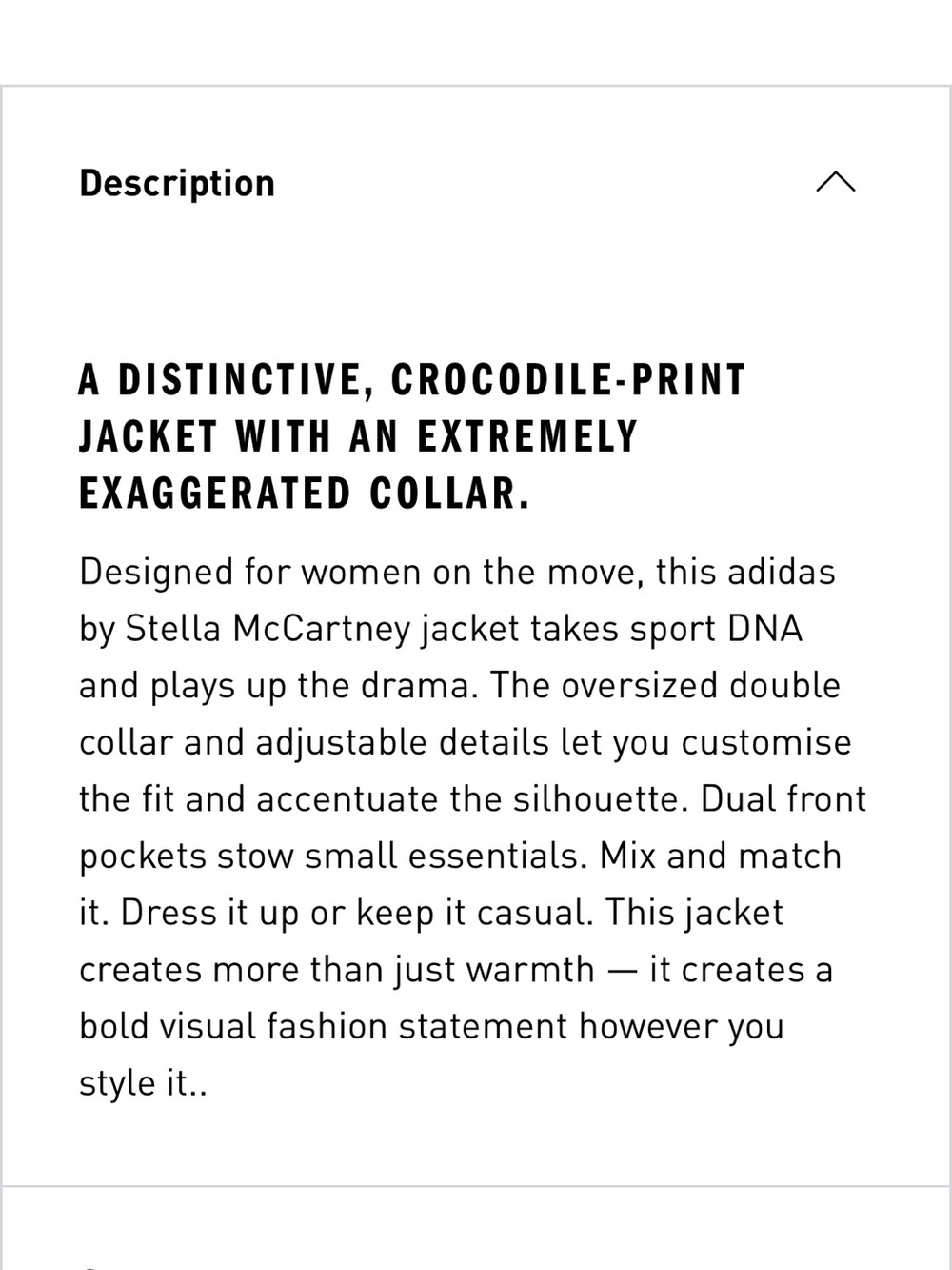 NEW🖤Stella McCartney x Adidas training track jacket utility black $310 - Picture 16 of 16